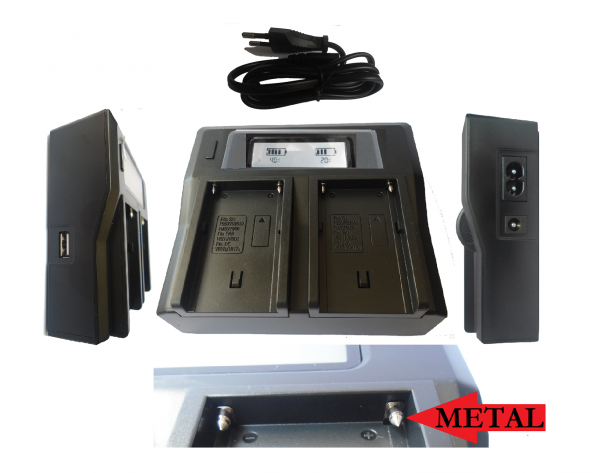 DP 180 Led Kamera Işıkları İçin DP  NP-F970 Çiftli Şarj Cihazı