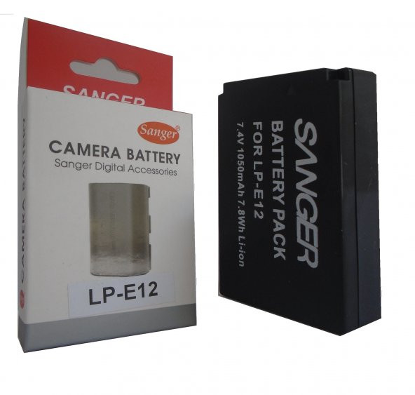 SANGER Sanger LP-E12 Batarya, Canon Eos M, M2, 100D, SL1, Kiss x 7  Bataryası, pil