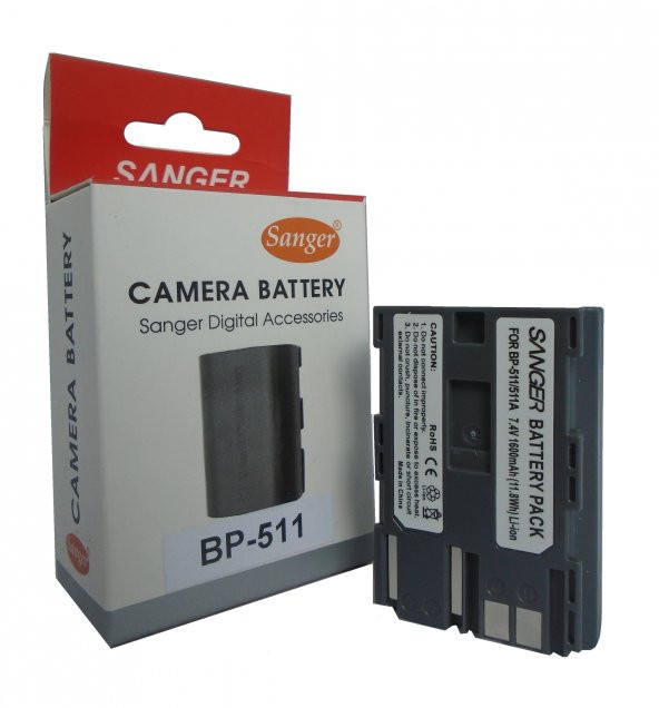 SANGER Sanger BP-511 Batarya, Canon BP-511 Batarya. Pil