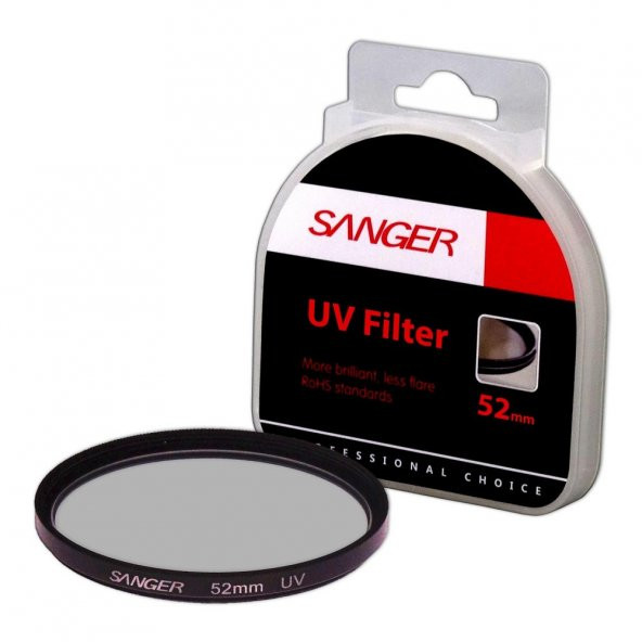 SANGER 52mm UV Fitre, 52 mm Ultraviole Işık Engelleyici Filtre