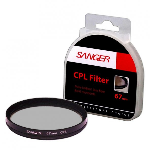 SANGER 67mm Polarize Filtre, 67 mm CPl Filtre
