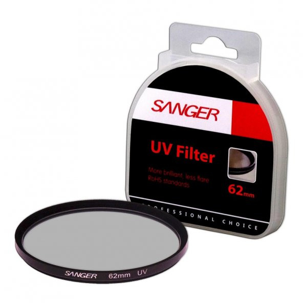 SANGER 62mm UV Filtre, 62 mm Ultraviole Işık Engelleyici Filter