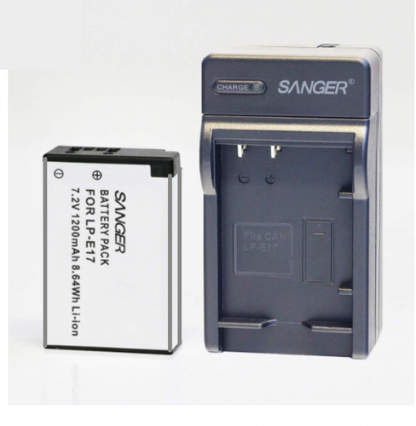 SANGER Canon Eos 77D, 750D, 760D, 800D Bataryası İçin LP-E17 Batarya ve Şarj Cihazı, Şarz Aleti