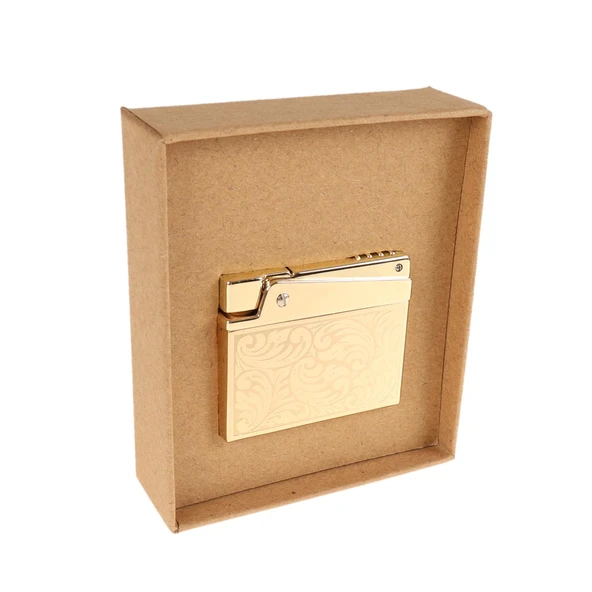 GOLD RENK SANATSAL MOTİF KUTULU GAZLI ÇAKMAK - 3