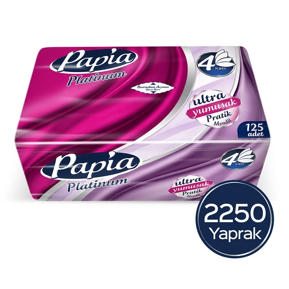 Papia Platinum Pratik Mendil 125'li (18 Paket X 125 Yaprak)
