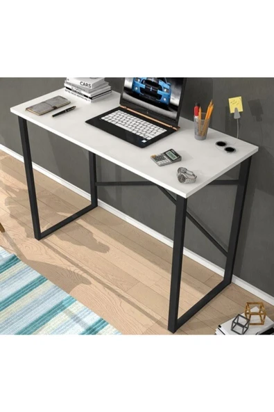 Mobigoom Mobigoom Metal Çalışma Masası Mini Çalışma Masası Laptop Masası Bilgisayar Masası Beyaz - 2