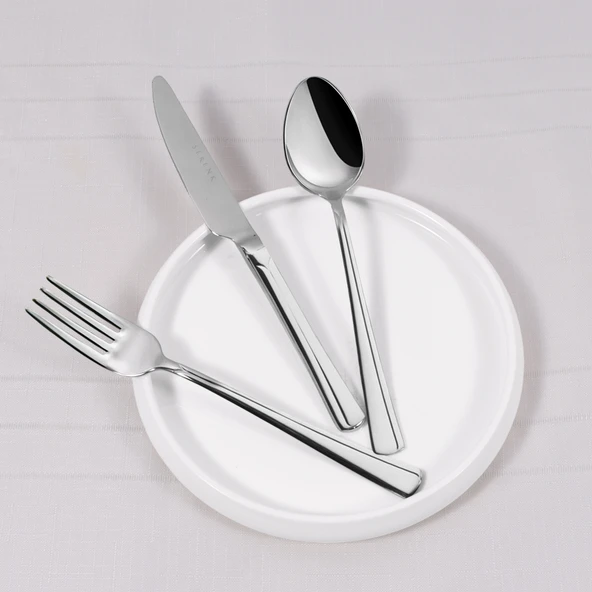 Serenk Paris Çelik Çatal Kaşık Bıçak Takımı 18 Parça, Premium 18/10 Paslanmaz Çelik - Resim 3