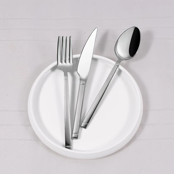 Serenk Barselona Çelik Çatal Kaşık Bıçak Takımı 18 Parça, Premium 18/10 Paslanmaz Çelik - Resim 3