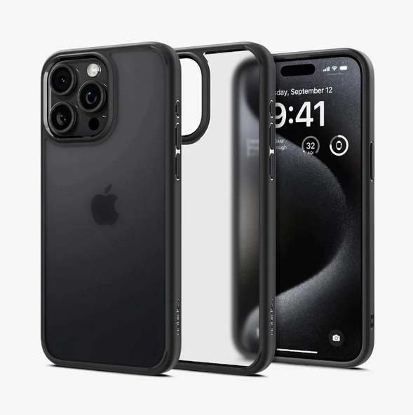 SPİGEN iPhone 15 Pro Max Kılıf Ultra Hybrid Frost Black - ACS06568 - 2