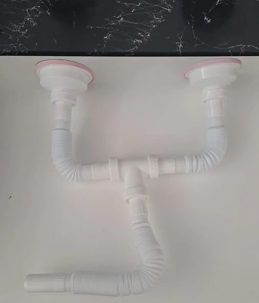 KÖRÜKLÜ SİFON LÜX ÇİFTLİ ÇÖP MAK ( METAL BİLYALI ) - SÜZGÜ Ø 110 mm - Ø 32 LİK ÇIKIŞLI - 2