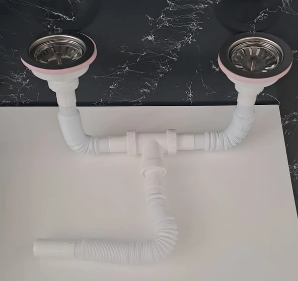 KÖRÜKLÜ SİFON LÜX ÇİFTLİ ÇÖP MAK ( METAL BİLYALI ) - SÜZGÜ Ø 110 mm - Ø 32 LİK ÇIKIŞLI