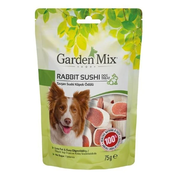 Garden Mix Tavşan Sushi Düşük Yağlı Şekersiz Köpek Ödül Maması 75 Gr ürün görseli