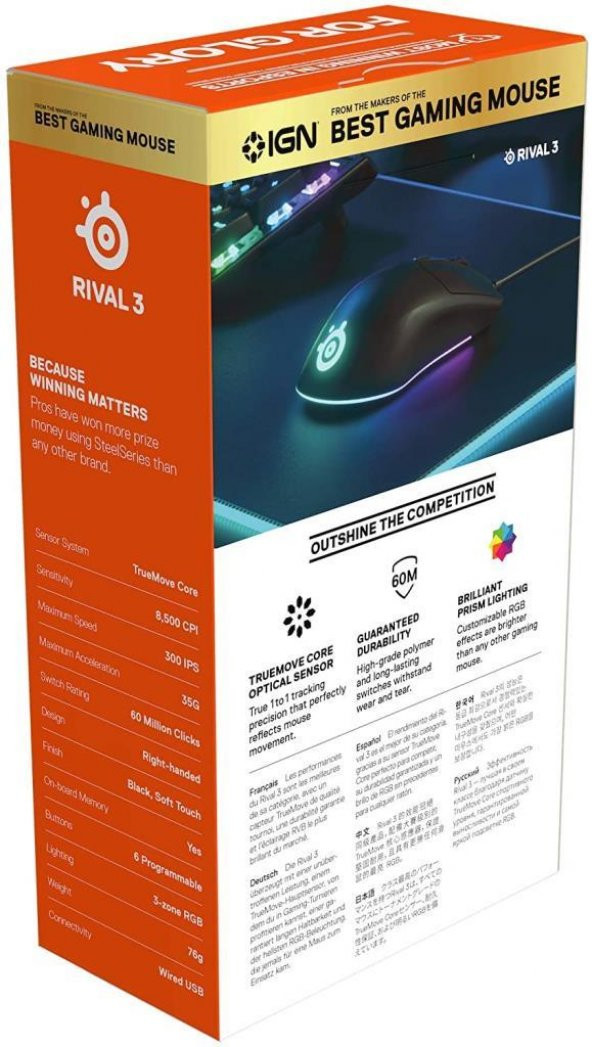 Steelseries Rival 3 Rgb Oyuncu Mouse - 6