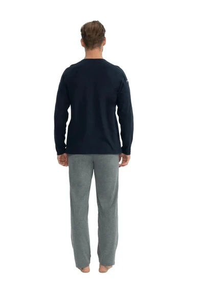 U.S. Polo Assn. Erkek Yuvarlak Yaka Göğüs Baskılı Pijama Takımı - 3