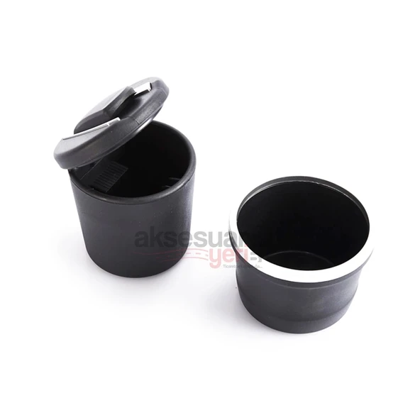 Siyah Renk Araç İçi Küllük Kapaklı ve Mavi Işıklı - 2