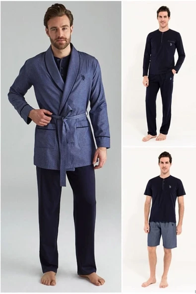 U.S. Polo Assn. Erkek 5 Parça Sabahlık Set Takım ürün görseli 1