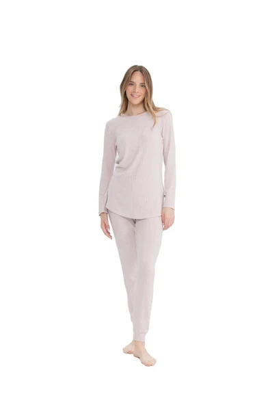 U.S. Polo Assn. Kadın Fitilli Yuvarlak Yaka Pijama Takımı - 2