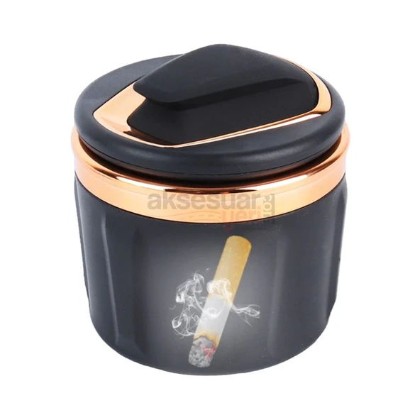 Siyah-Altın Renkli Araç İçi Küllük Kapaklı ve Işıklı - 3