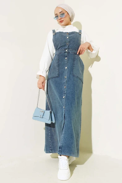 Boydan Metal Düğmeli Kot Slopet Kot ürün görseli 1