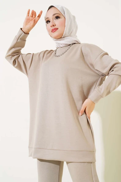Loyşa Salaş Tunikli İkili Takım Bej - 2