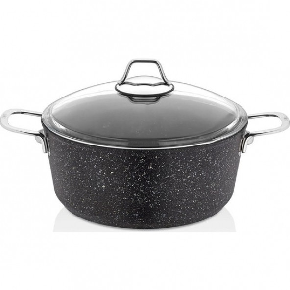 Falez Black Line 28 cm Derin Granit Tencere
