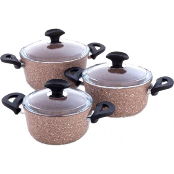 Falez Creamy 6 Parça Midi Döküm Tencere Seti