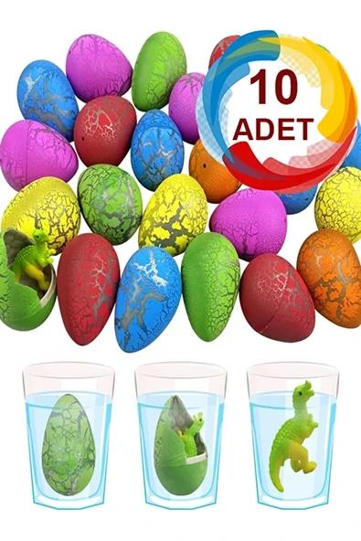 10 Adet Islanınca Çatlayıp Büyüyen Dinozor Yumurtası Oyuncak Dinozor Yumurtası Büyük Boy