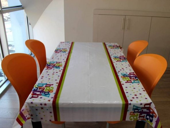 Happy Birthday Yazılı Doğum Günü Partisi Plastik Masa Örtüsü - 2