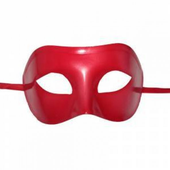 Kırmızı Renk Plastik Balo Maskesi 6 adet