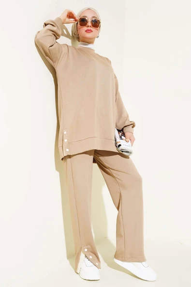 Loyşa Çıtçıt Süslemeli İkili Takım Latte ürün görseli 1