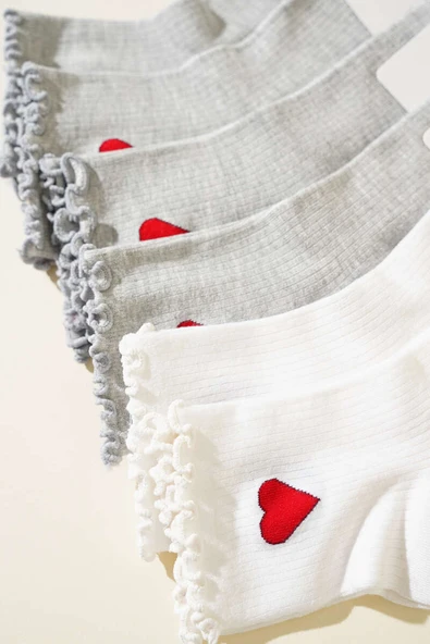 Bayan 12li Kalpli Kısa Konç Çorap Asorti 1 - Resim 2