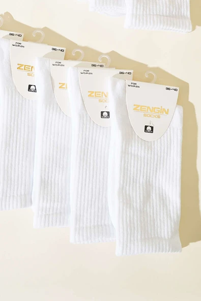 Bayan 12li Penye Soket Çorap Beyaz - Resim 2