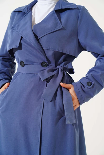 Kuşaklı Araboy Trenç İndigo - Resim 4