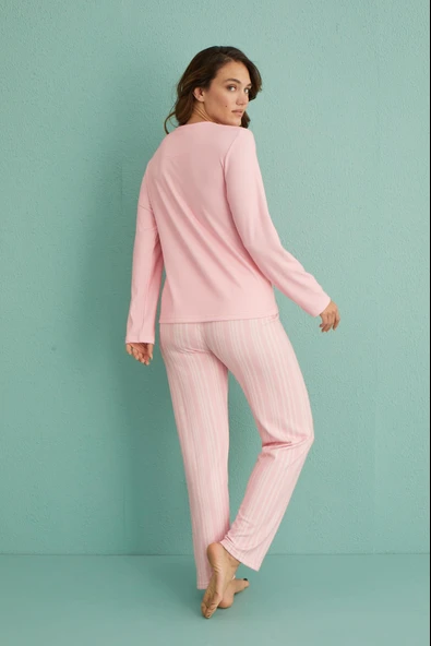 Gd Goldoremi 14102-7 Kadın Fashion Lovers Termal Uzun Kol Pijama Takım - Resim 8