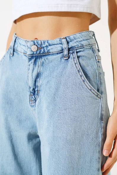 Yüksek Bel Baggy Pantolon Kar Açık - 4