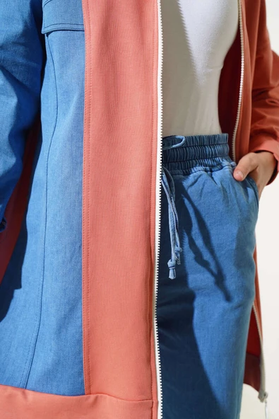 Kot Garnili Hırkalı İkili Takım Somon - Resim 4