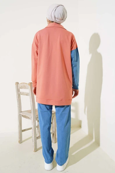 Kot Garnili Hırkalı İkili Takım Somon - Resim 3