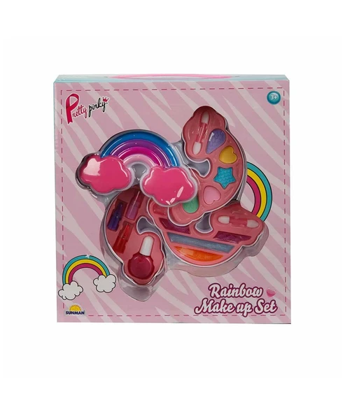 Pretty Pinky Gökkuşağı Şekilli 3 Katlı Makyaj Güzellik Seti ürün görseli 1