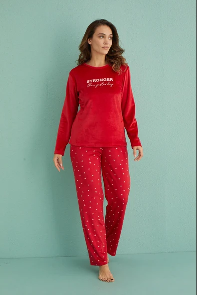Gd Goldoremi 13309-3 Kadın Stronger Kadife Uzun Pijama Takım ürün görseli 1