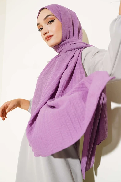 Carre Cotton Şal Menekşe