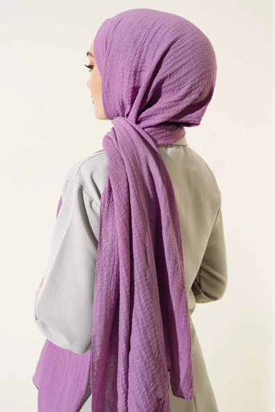 Carre Cotton Şal Menekşe - Resim 3