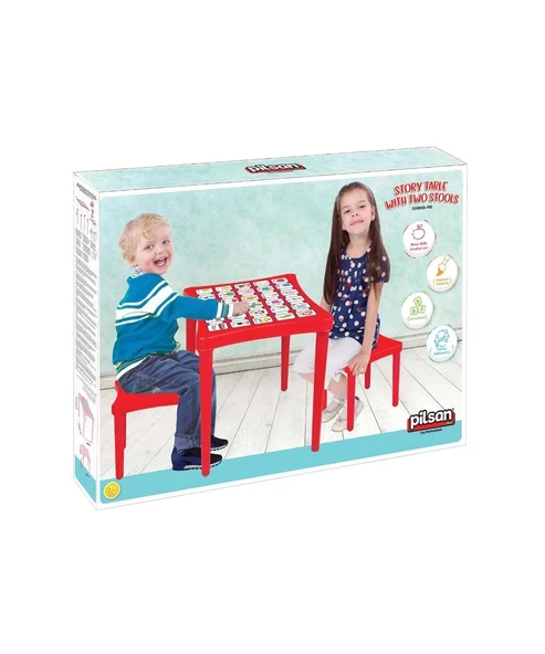 Pilsan Story İki Tabureli Masa Kırmızı - Resim 3