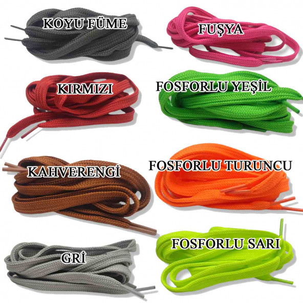 Spor Ayakkabı Bağcığı 120 cm 1 Çift - 2