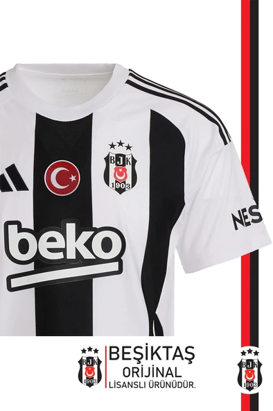 Beşiktaş Orijinal Lisanslı 24-25 Çubuklu Siyah-Beyaz Forma - 4