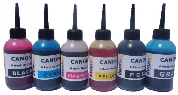 CANON Pixma MG6250 UYUMLU 6X100ML DURUINK MÜREKKEP SETİ 6 RENK - Resim 2