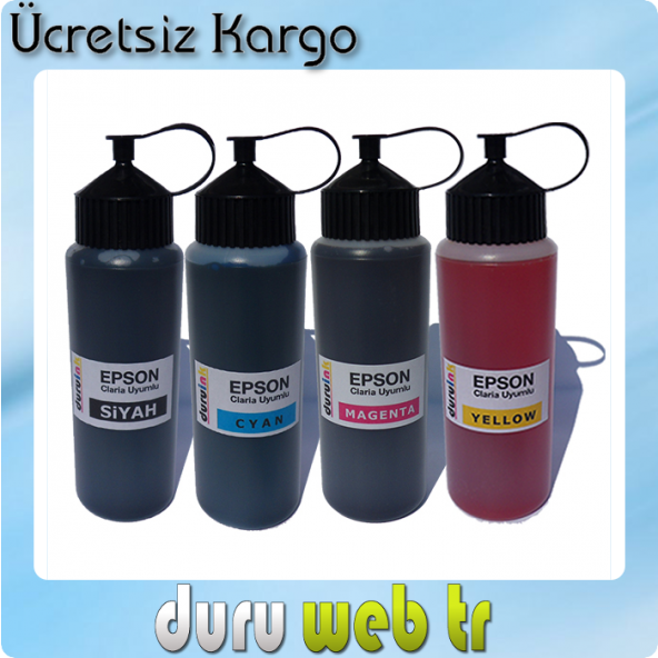 EPSON L6170 L6160 L4160 UYUMLU 4X500ML MÜREKKEP SETİ 4 RENK DURUINK DOLUM