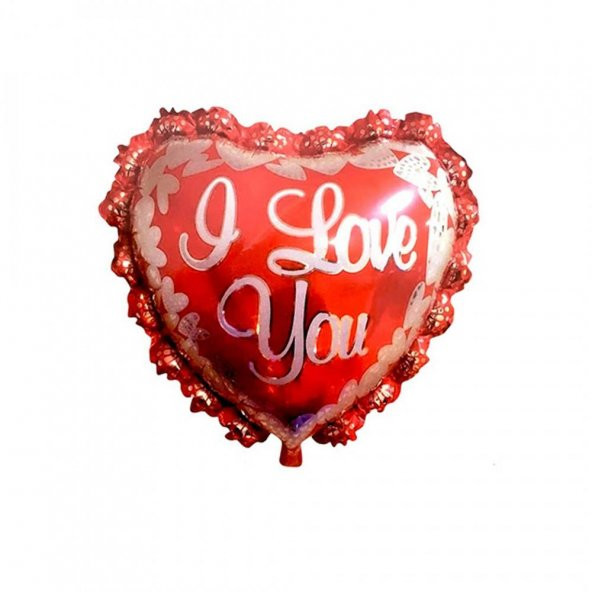 Kalp Folyo Balon Kırmızı I Love You 59 cm x 56 cm