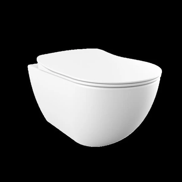Creavit Free Rim-Off Asma Klozet Beyaz FE322 + Slim İnci Nkp Yavaş Kapaklı - 3