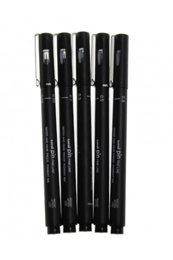 Uni-Ball Çizim Kalemi Akrilik Uçlu Fine Line Pin 5 Lİ Siyah PIN-200/5P