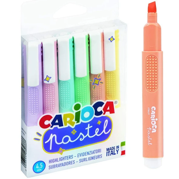 Carioca Fosforlu Pastel İşaretleme Kalemi 6'Lı